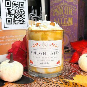 Caramel Latte Candle – 10oz Fall Scented Soy Candle, Cozy Autumn Vibes